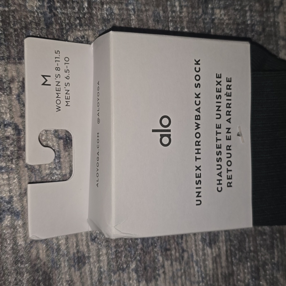 ALO Yoga Unisex Throwback Charcoal Green Athletic Socks Medium $34 - Picture 6 of 7